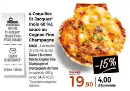 Thiriet 4 coquilles st-jacques sauce au cognac fine champagne offre