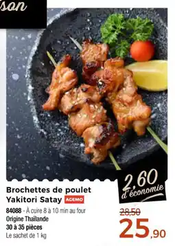 Thiriet Brochettes de poulet yakitori satay offre