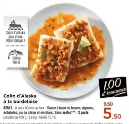 Thiriet Colin d'alaska à la bordelaise offre