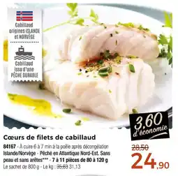 Thiriet Cœurs de filets de cabillaud offre