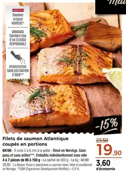 Thiriet Filets de saumon atlantique coupés en portions offre