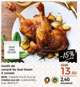 Thiriet Confit de canard du sud-ouest 2 cuisses offre