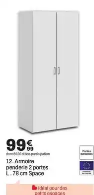 BUT Armoire penderie 2 portes space offre