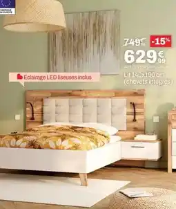 BUT Lit 140x190 cm (chevets integrs) offre
