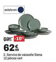 BUT Service de vaisselle siena 12 pièces vert offre