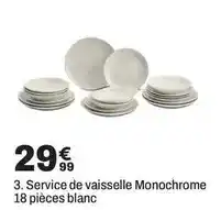 BUT Service de vaisselle monochrome 18 pièces blanc offre