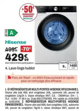 BUT Hisense - lave-linge hublot offre