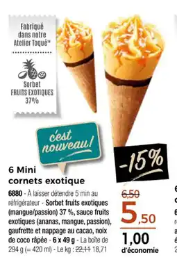 Thiriet 6 mini cornets exotique offre