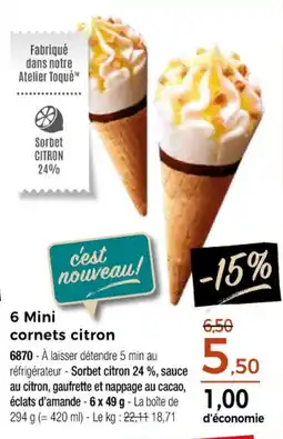 Thiriet 6 mini cornets citron offre