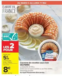 Carrefour Couronne de crevettes sauce Asie DELPIERRE offre