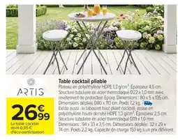 Carrefour Table cocktail pliable offre