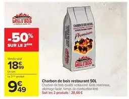 Carrefour Charbon de bois restaurant 50L offre