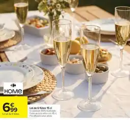 Carrefour Lot de 6 flûtes 15 cl offre