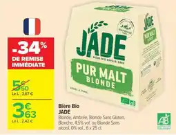 Carrefour Market Bière Bio Jade offre