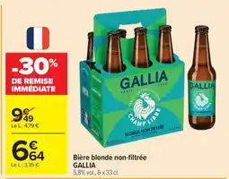 Carrefour Market Bière blonde non-filtrée GALLIA offre