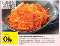 Carrefour Market Carottes râpées assaisonnées offre