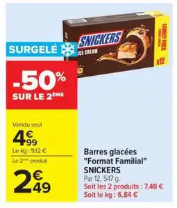 Carrefour Market Barres glacées Format Familial SNICKERS offre