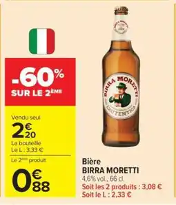 Carrefour Market Bière BIRRA MORETTI offre