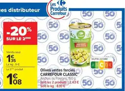 Carrefour Market Olives vertes farcies CARREFOUR CLASSIC' offre