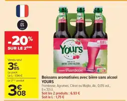 Carrefour Market Boissons aromatisées avec bière sans alcool YOURS offre