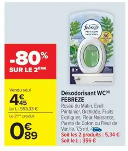 Carrefour Market Désodorisant WC FEBREZE offre