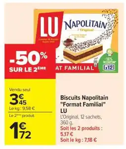 Carrefour Market Biscuits Napolitain Format Familial LU offre