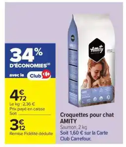 Carrefour Market Croquettes pour chat AMITY offre