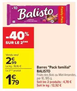 Carrefour Market Barres Pack familial BALISTO offre