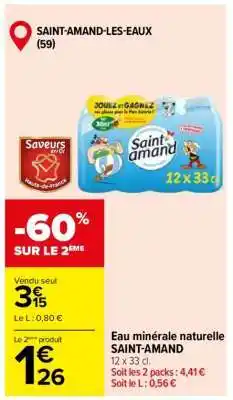 Carrefour Eau Minérale Naturelle Saint Amand offre