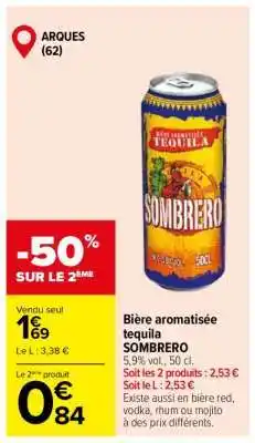 Carrefour Bière Aromatisée Tequila Sombrero offre