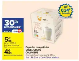 Carrefour Market Capsules compatibles DOLCE GUSTO COLUMBUS offre