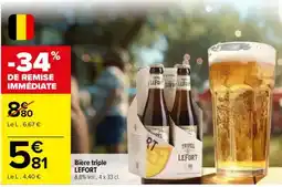 Carrefour Bière Triple Lefort offre