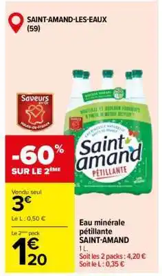 Carrefour Eau minérale pétillante SAINT-AMAND offre