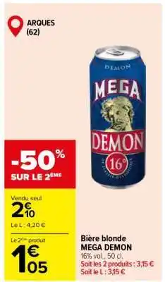 Carrefour Bière Blonde Méga Démon offre