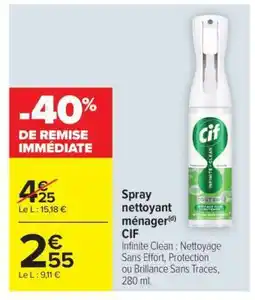 Carrefour Market SPRAY NETTOYANT MÉNAGER “CIF” offre