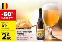 Carrefour Bière blonde triple KASTEEL offre
