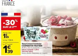 Carrefour Yaourt brassé framboise COOPÉRATIVE FRUITIÈRE offre