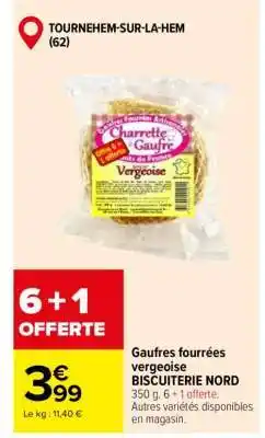 Carrefour Gaufres fourrées vergeoise offre