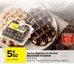Carrefour Gaufres liégeoises au chocolat offre