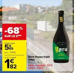 Carrefour Bière Hoppy triple YPRA offre