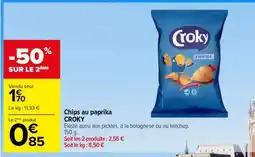 Carrefour Chips au paprika CROKY offre