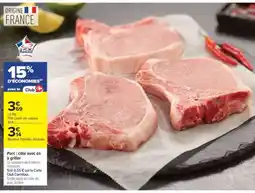 Carrefour Porc : côte avec os à griller offre