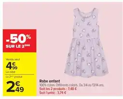 Carrefour ROBE ENFANT offre