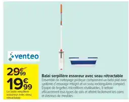 Carrefour Balai serpillière essoreur avec seau rétractable offre