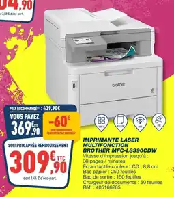 Bureau Vallée Imprimante laser multifonction brother mfc-l8390cdw offre