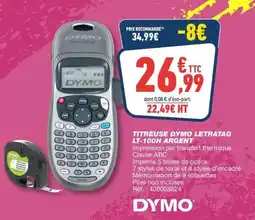 Bureau Vallée Titreuse dymo letratag lt-100h argent offre