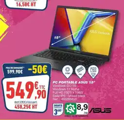Bureau Vallée Pc portable asus 15 offre