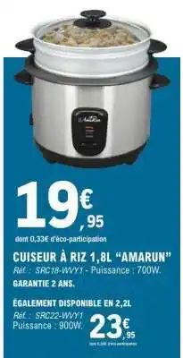E.Leclerc Cuiseur à riz 1,8L “Amarun” offre