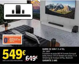 E.Leclerc BARRE DE SON 7.1.4 TCL offre