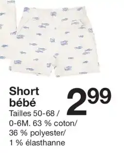 Zeeman Short bébé offre